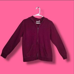 Hanes Maroon Zip-Up Hoodie